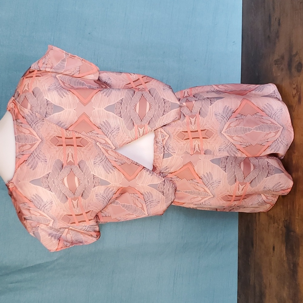 Nikita peach & coral silky breezy spring summer romper - Picture 6 of 14